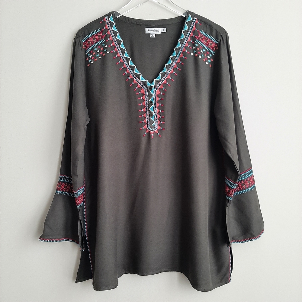 Time For Me Boho Top Size Large - Picture 7 of 16
